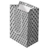 Chrome 3-d dozen - zilvergrijs medium cadeauzakje (Voorkant Gekanteld)