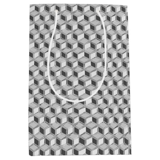 Chrome 3-d dozen - zilvergrijs medium cadeauzakje (Voorkant)