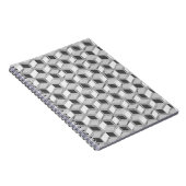 Chrome 3-d dozen - zilvergrijs notitieboek (Rechterzijde)