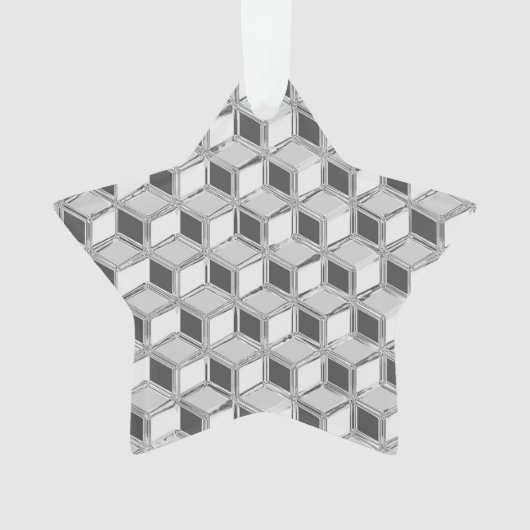 Chrome 3-d dozen - zilvergrijs ornament (voorkant)