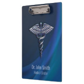 Chrome 3D Dark Holographic Medical Caduceus Klembord (Links)