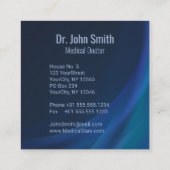 Chrome 3D Dark Holographic Medical Caduceus Vierkante Visitekaartje (Achterkant)