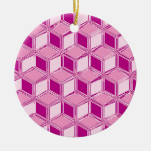 Chrome 3D-dozen - fuchsia roze Keramisch Ornament
