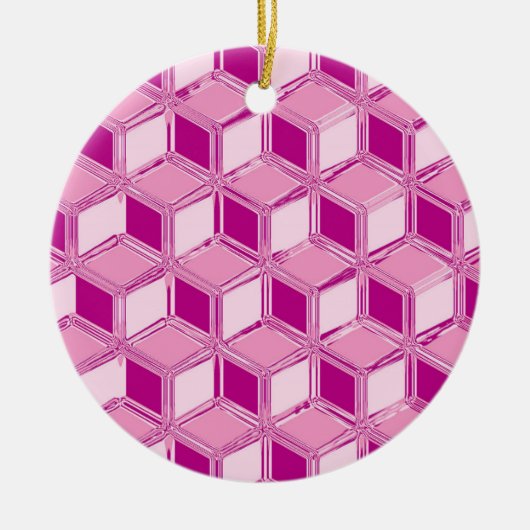 Chrome 3D-dozen - fuchsia roze Keramisch Ornament (Voorkant)