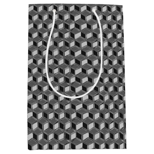 Chrome 3D-dozen - hematietgrijs Medium Cadeauzakje (Voorkant)