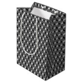 Chrome 3D-dozen - hematietgrijs Medium Cadeauzakje (Achterkant Gekanteld)