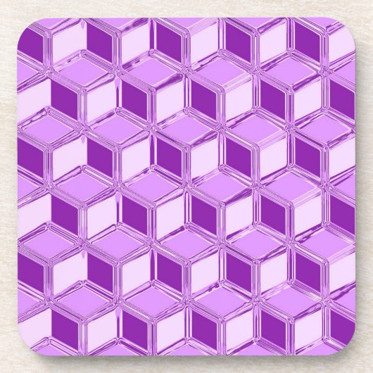 Chrome 3D-dozen - paars violet Bier Onderzetter (Voorkant)