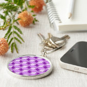 Chrome 3D-dozen - paars violet Sleutelhanger (Zijkant)