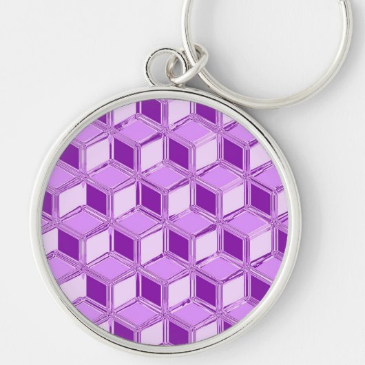 Chrome 3D-dozen - paars violet Sleutelhanger (Voorkant)