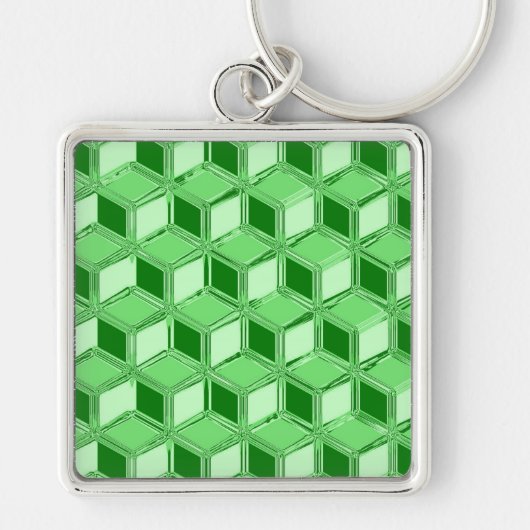 Chrome 3D-dozen - smaragdgroen Sleutelhanger (Voorkant)