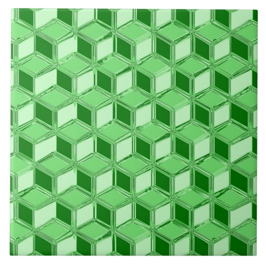 Chrome 3D-dozen - smaragdgroen Tegeltje (Voorkant)