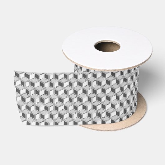 Chrome 3D-dozen - zilver grijs Satijnen Lint (Spoel)
