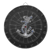 Chrome achtige hellingsanker op koolstofvezel dartbord (Voorkant)