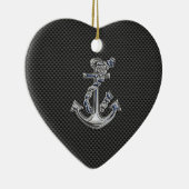 Chrome achtige hellingsanker op koolstofvezel keramisch ornament (Rechts)