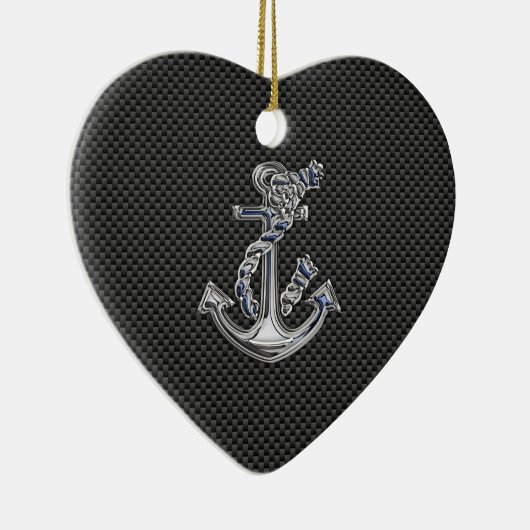 Chrome achtige hellingsanker op koolstofvezel keramisch ornament (Rechts)