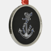 Chrome achtige hellingsanker op koolstofvezel metalen ornament (Rechts)