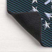 Chrome achtige jacht vlag autogrille print muismat (Hoek)