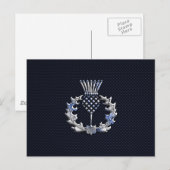 Chrome achtige koolstofvezel print Scottish Thistl Briefkaart (Voorkant / Achterkant)