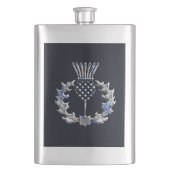 Chrome achtige koolstofvezel print Scottish Thistl Flacon (Voorkant)