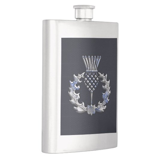 Chrome achtige koolstofvezel print Scottish Thistl Flacon (Rechts)