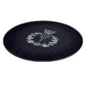 Chrome achtige koolstofvezel print Scottish Thistl Snijplank (Hoek)