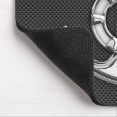 Chrome achtige leveranker op koolstofvezel muismat (Hoek)