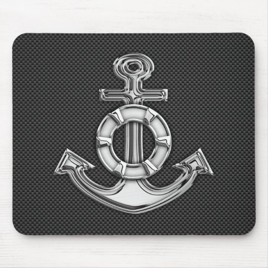 Chrome achtige leveranker op koolstofvezel muismat (Voorkant)