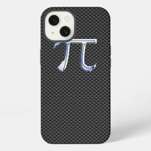 Chrome achtige PI-code op zwarte koolstofvezel afd iPhone 13 Hoesje