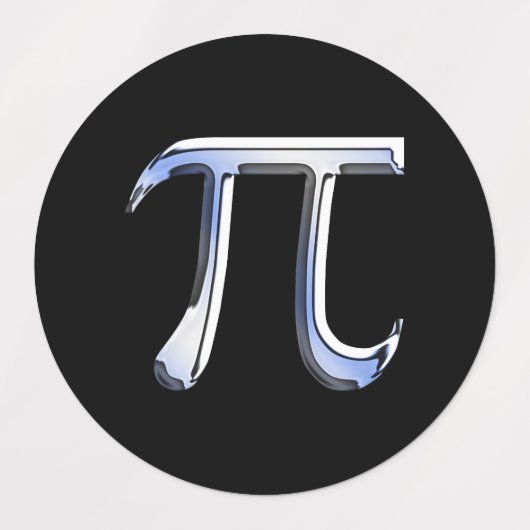 Chrome-achtige pi-symboolafdruk labels (Design 1)