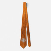 Chrome-achtige scheepsster op teak fineerprint stropdas (Voorkant)