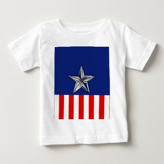 Chrome achtige ster op feestelijke patriottische k (Voorkant)