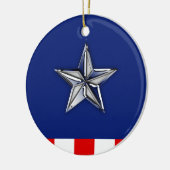 Chrome achtige ster op feestelijke patriottische k keramisch ornament (Links)