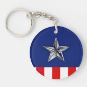 Chrome achtige ster op feestelijke patriottische k sleutelhanger (Voorkant)