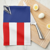 Chrome achtige ster op feestelijke patriottische k theedoek (Quarter Fold)