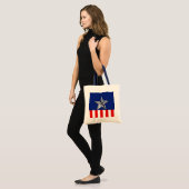 Chrome achtige ster op feestelijke patriottische k tote bag (Voorkant (model))