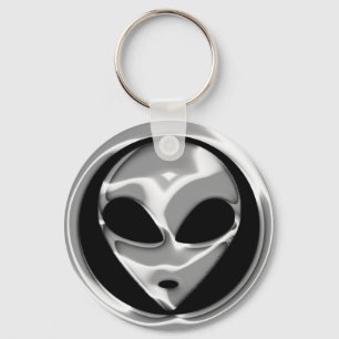 CHROME ALIEN HEAD SLEUTELHANGER