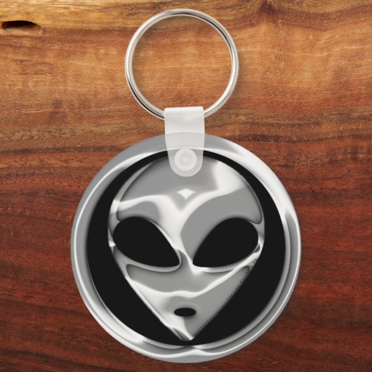 CHROME ALIEN HEAD SLEUTELHANGER (Voorkant)