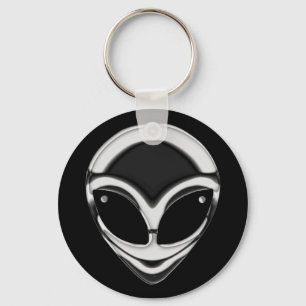 CHROME ALIEN HEAD SLEUTELHANGER