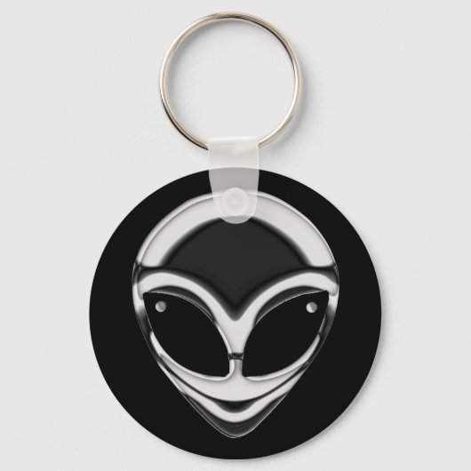 CHROME ALIEN HEAD SLEUTELHANGER (Voorkant)