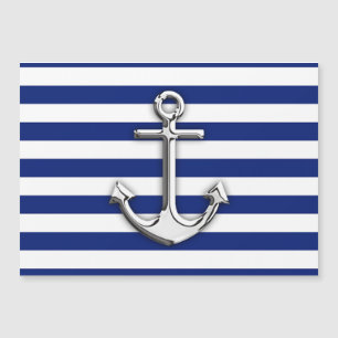 Chrome als Anchor Nautical Navy Blue Stripes