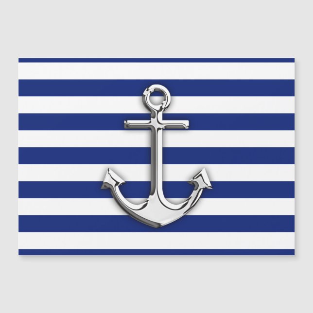 Chrome als Anchor Nautical Navy Blue Stripes (Voorkant)