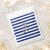 Chrome als Anchor Nautical Navy Blue Stripes Bedankzakje (Geknipt)