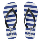 Chrome als Anchor Nautical Navy Blue Stripes Teenslippers (Voetbed)