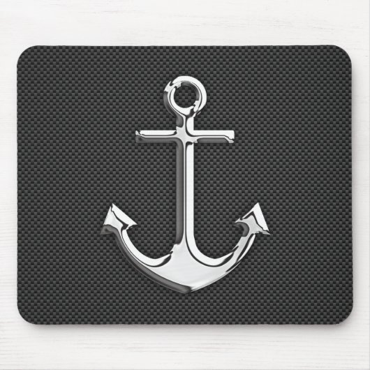 Chrome als anker op koolstofvezel muismat (Voorkant)