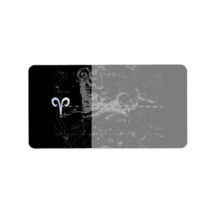 Chrome als Aries Sterrenbeeld Vintage Hevelius Etiket
