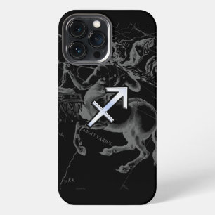 Chrome als Boogschutter teken op zwarte Hevelius iPhone 13 Pro Max Hoesje