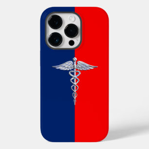 Chrome als Caduceus Medical Symbol League Case-Mate iPhone 14 Pro Hoesje