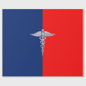 Chrome als Caduceus Medical Symbol League Decor Cadeaupapier (Vlak)