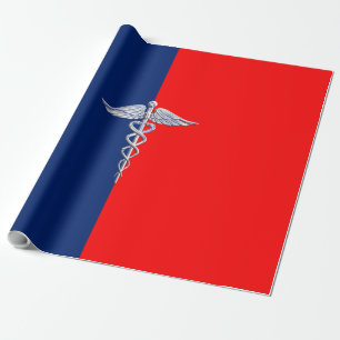 Chrome als Caduceus Medical Symbol League Decor Cadeaupapier