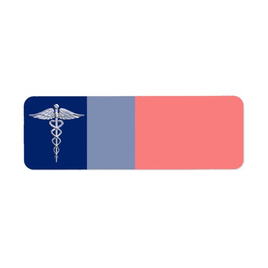 Chrome als Caduceus Medical Symbol League Decor Etiket (Voorkant)